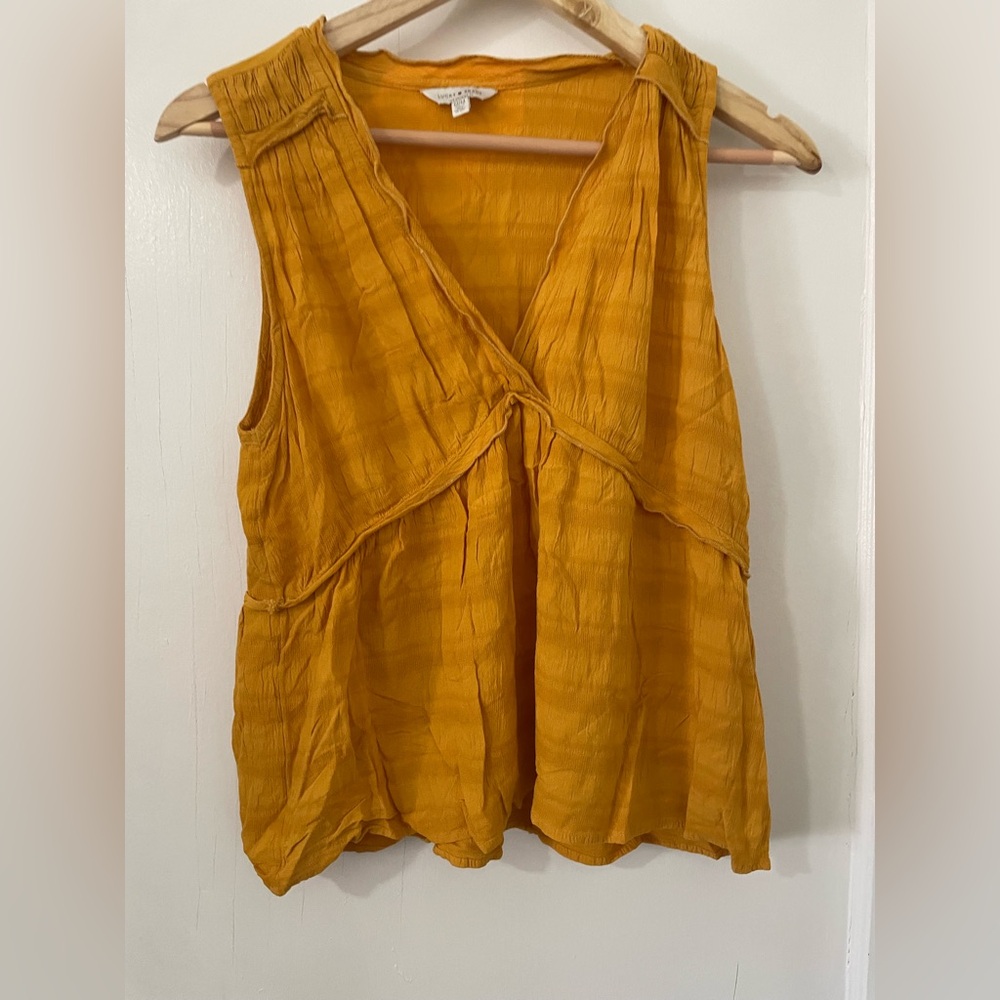 4/$20! Lucky Brand Mustard Sleeveless Blouse
